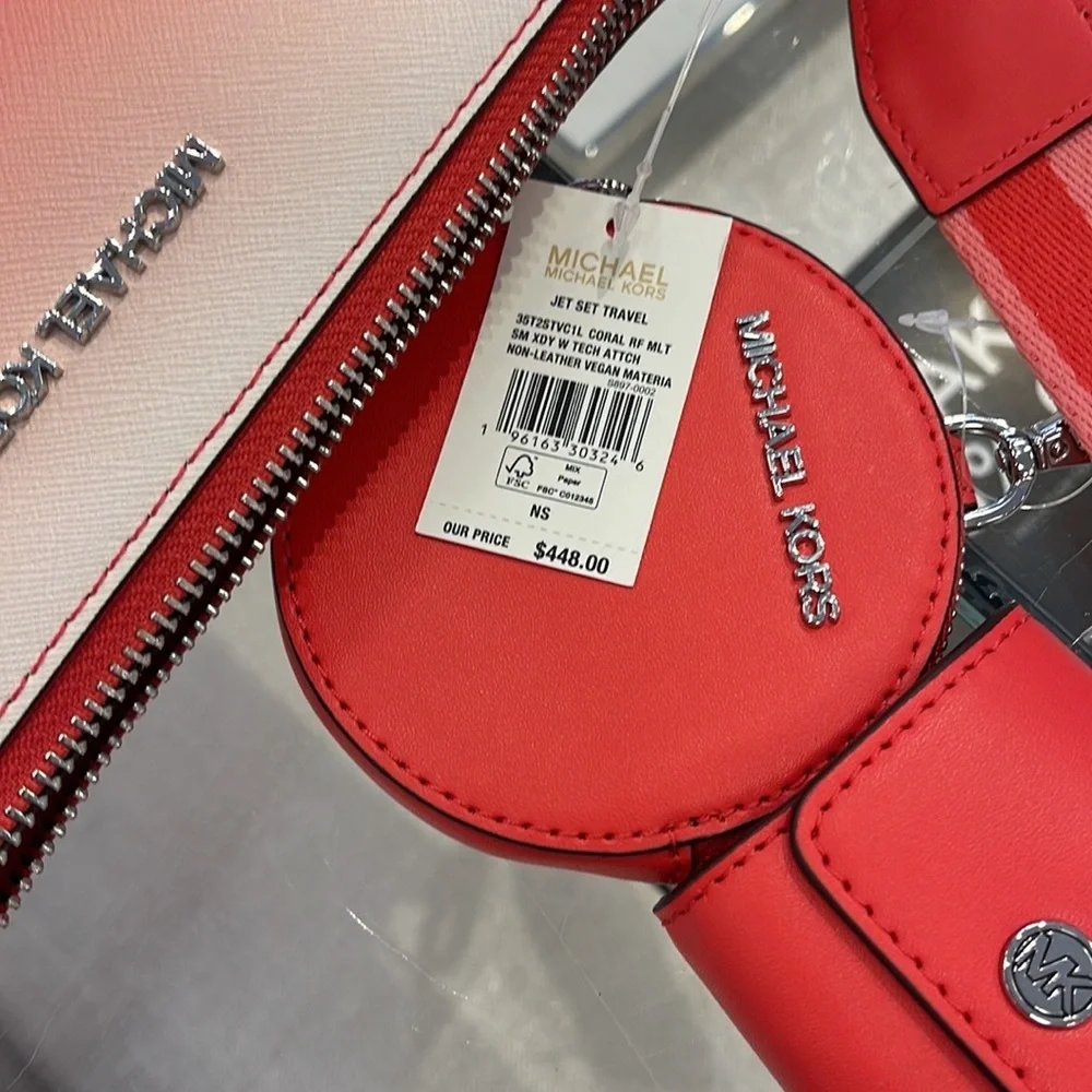 Michael Kors Jet Set Travel Tech Attached with Adjustable Coral Reef Crossbody - Picture 16 of 16